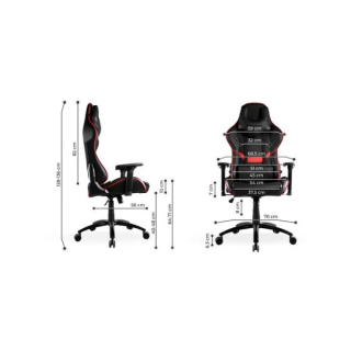 2E-GC-HIB-BKRD Gaming Chair Hibagon Blac-Red