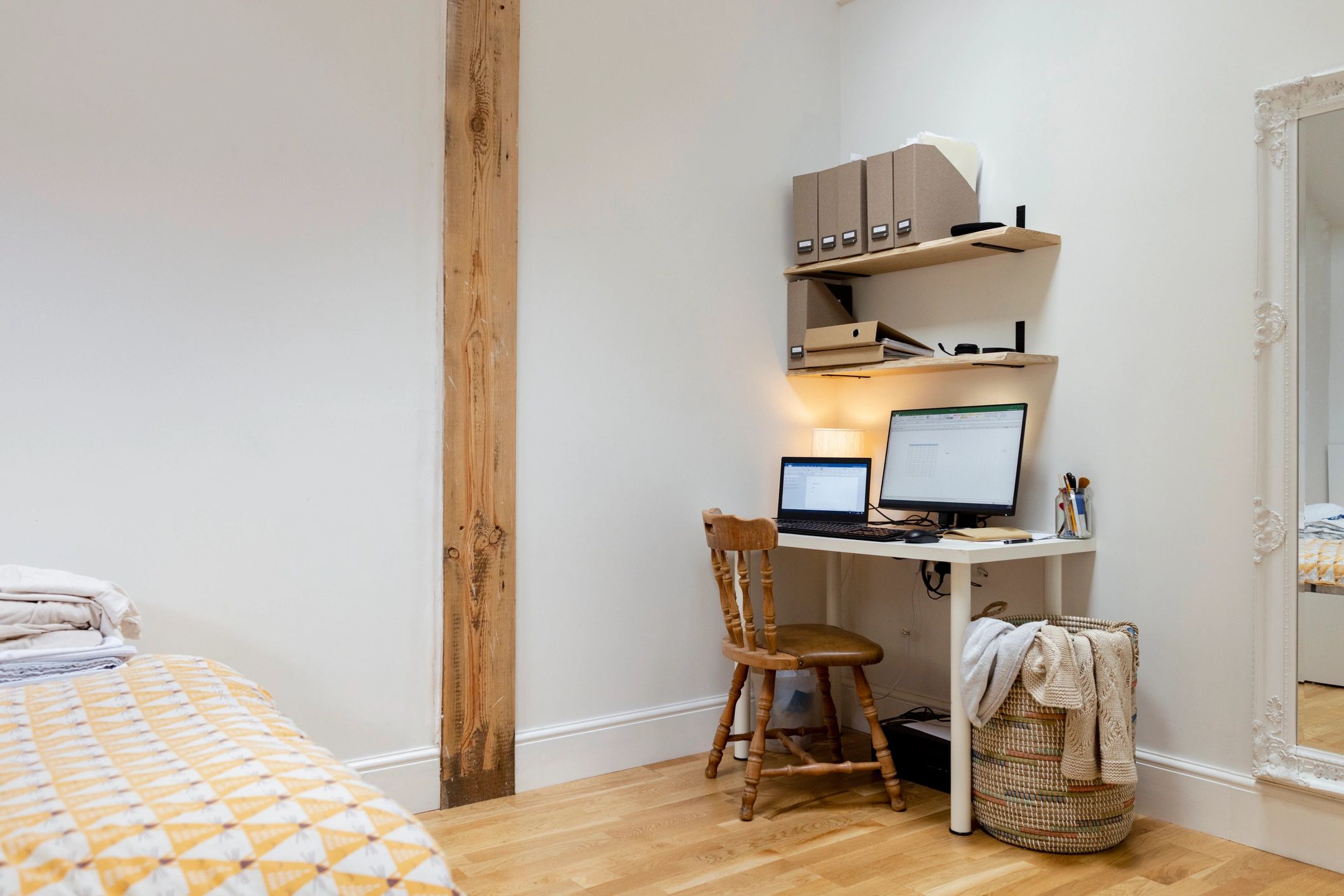 Modern computer workspace with dual monitors