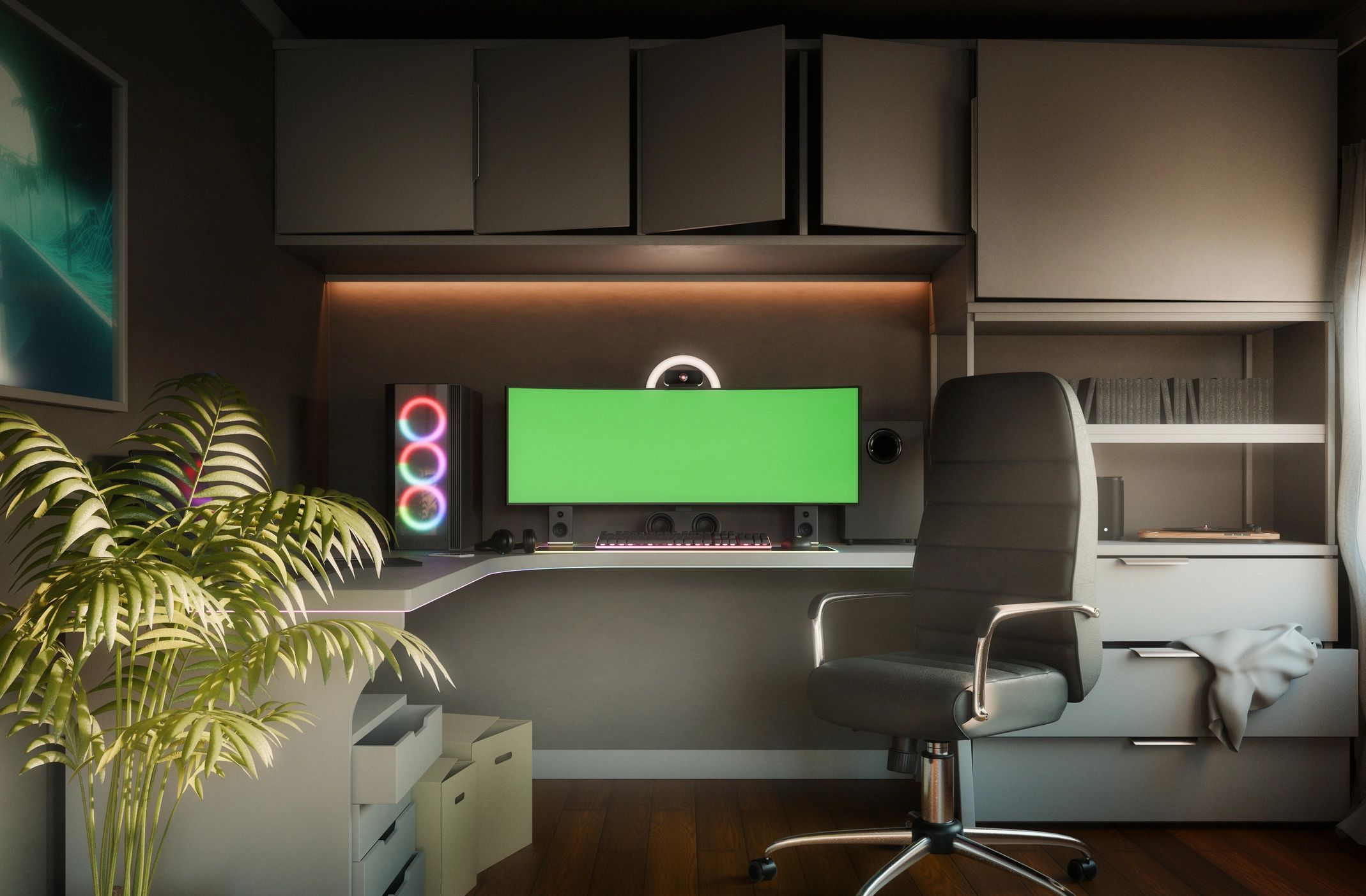 Desktop setup for streaming and content creation