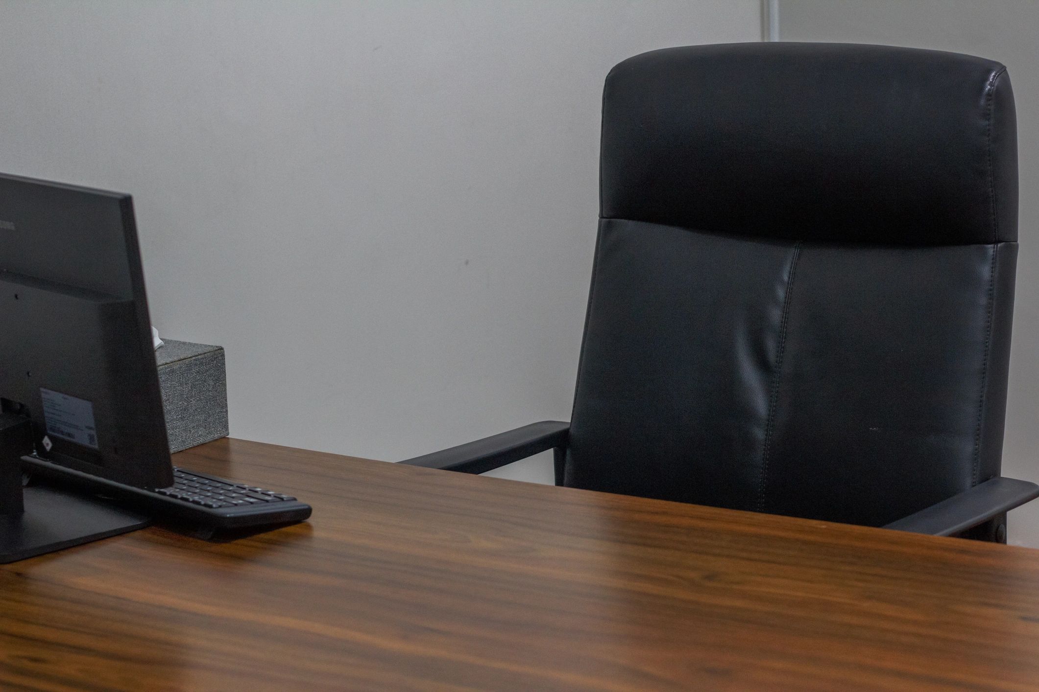 Modern office workspace with clean desk setup