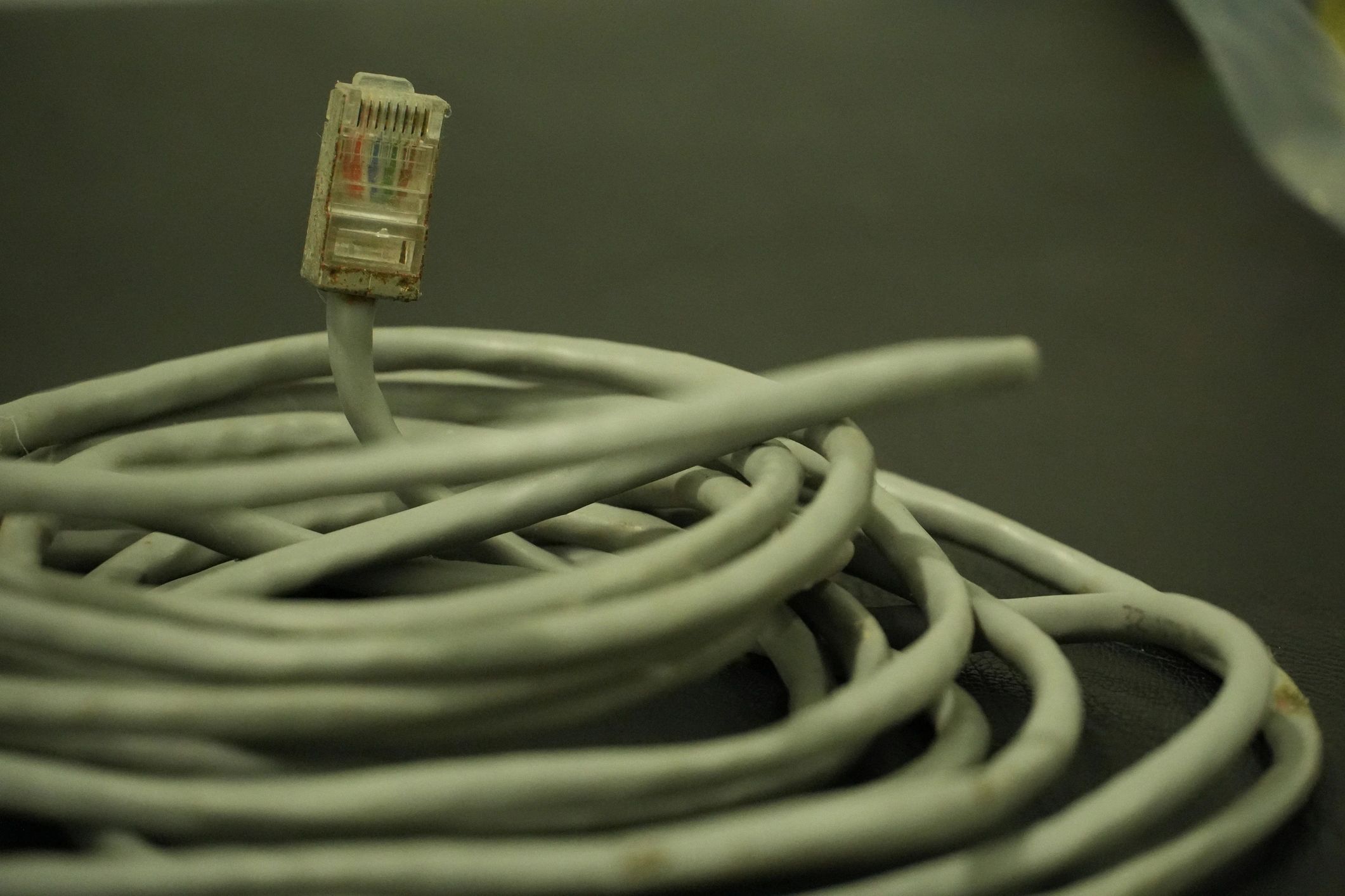 Coiled Ethernet cable representing network connectivity