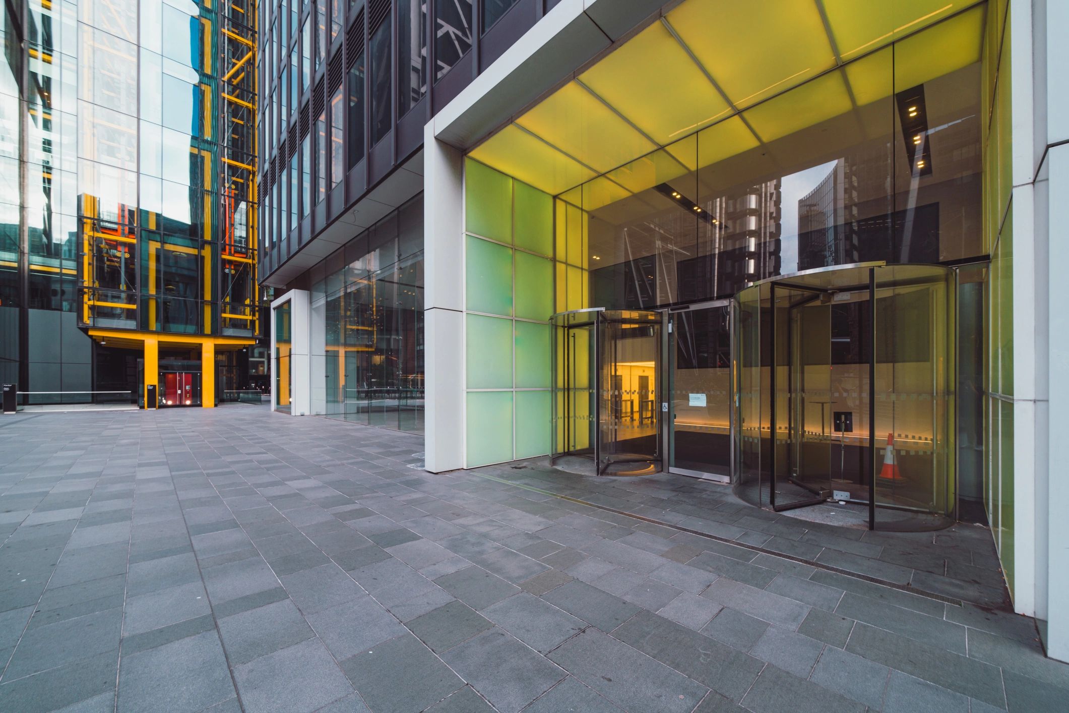 Modern office entrance suitable for access control solutions