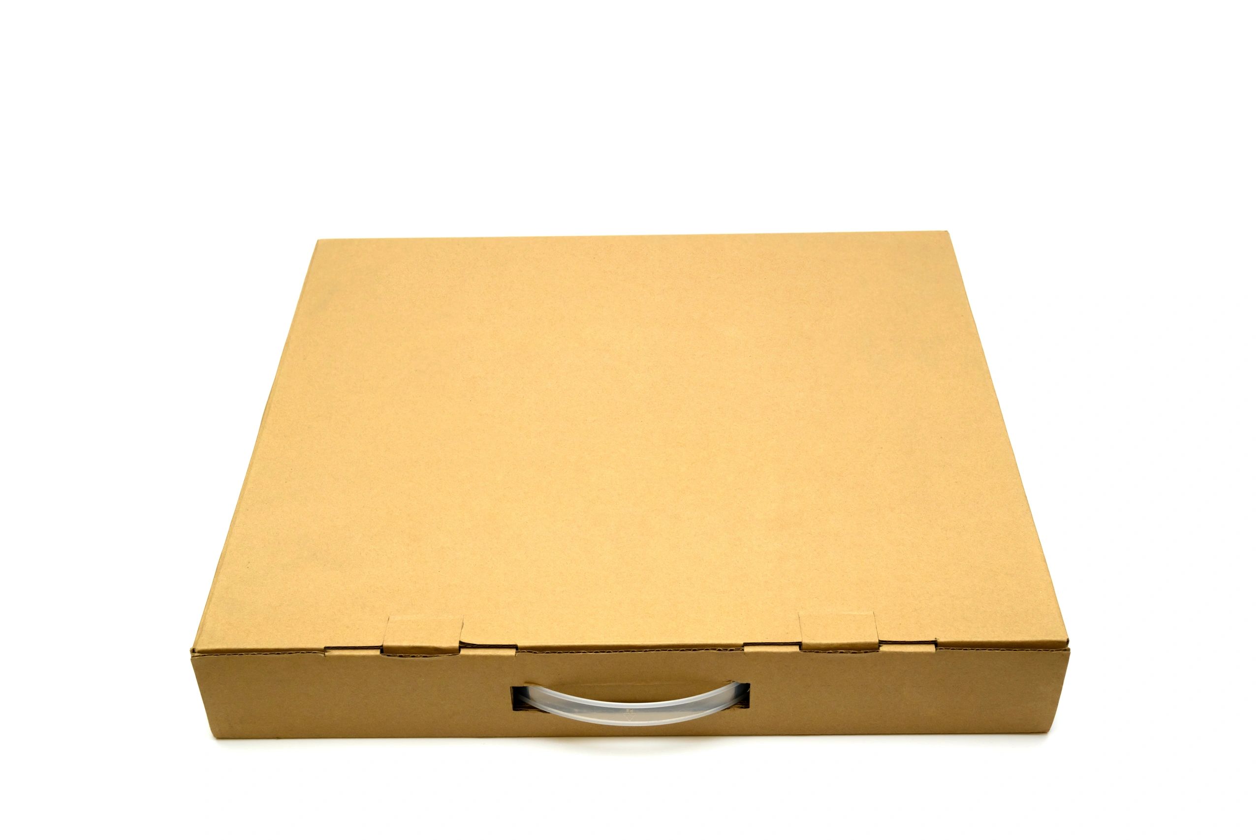 Cardboard shipping box representing packaged electronics orders